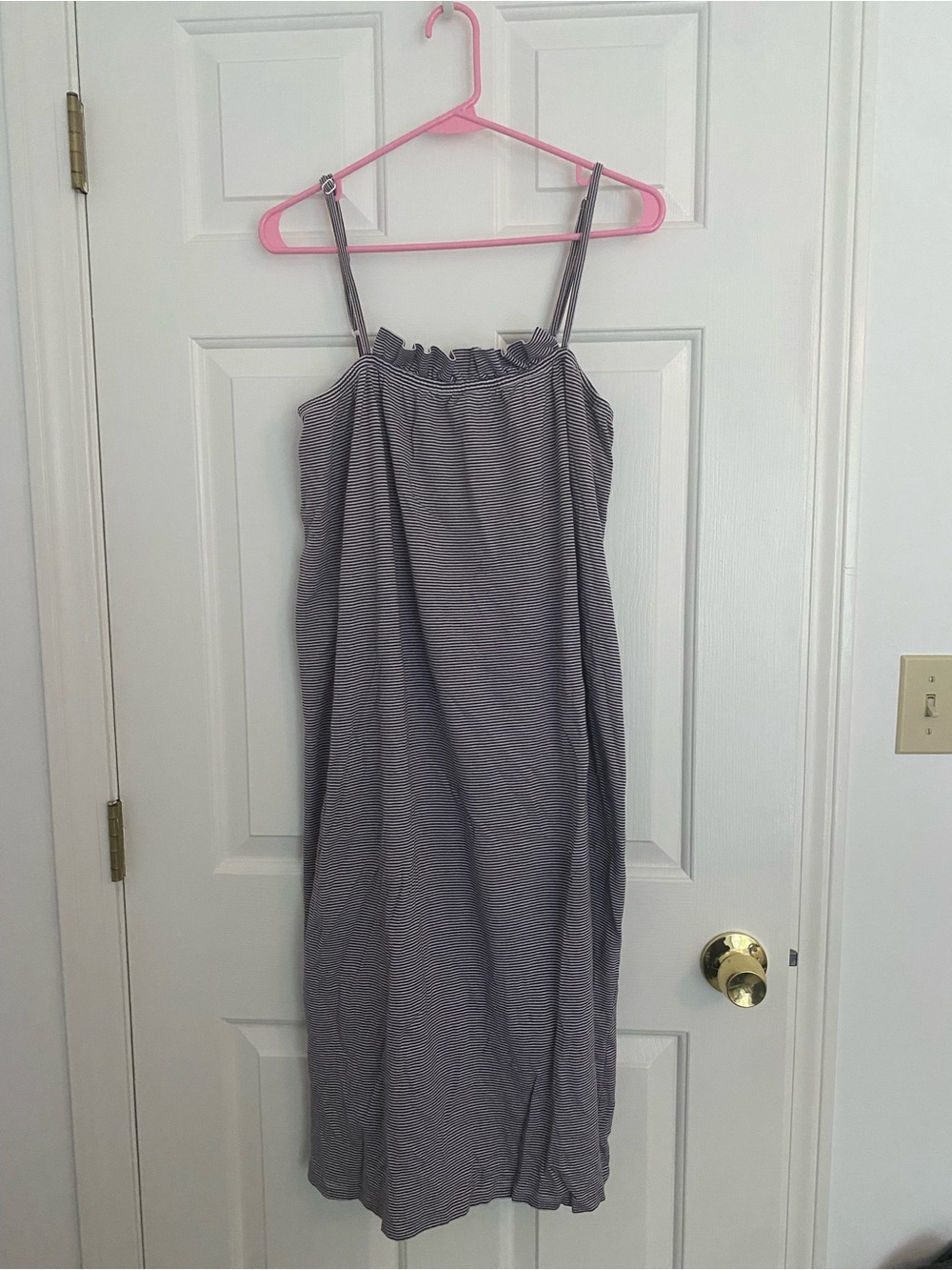 Women's Sleeper Nightdress in deep purple/plum Stripe